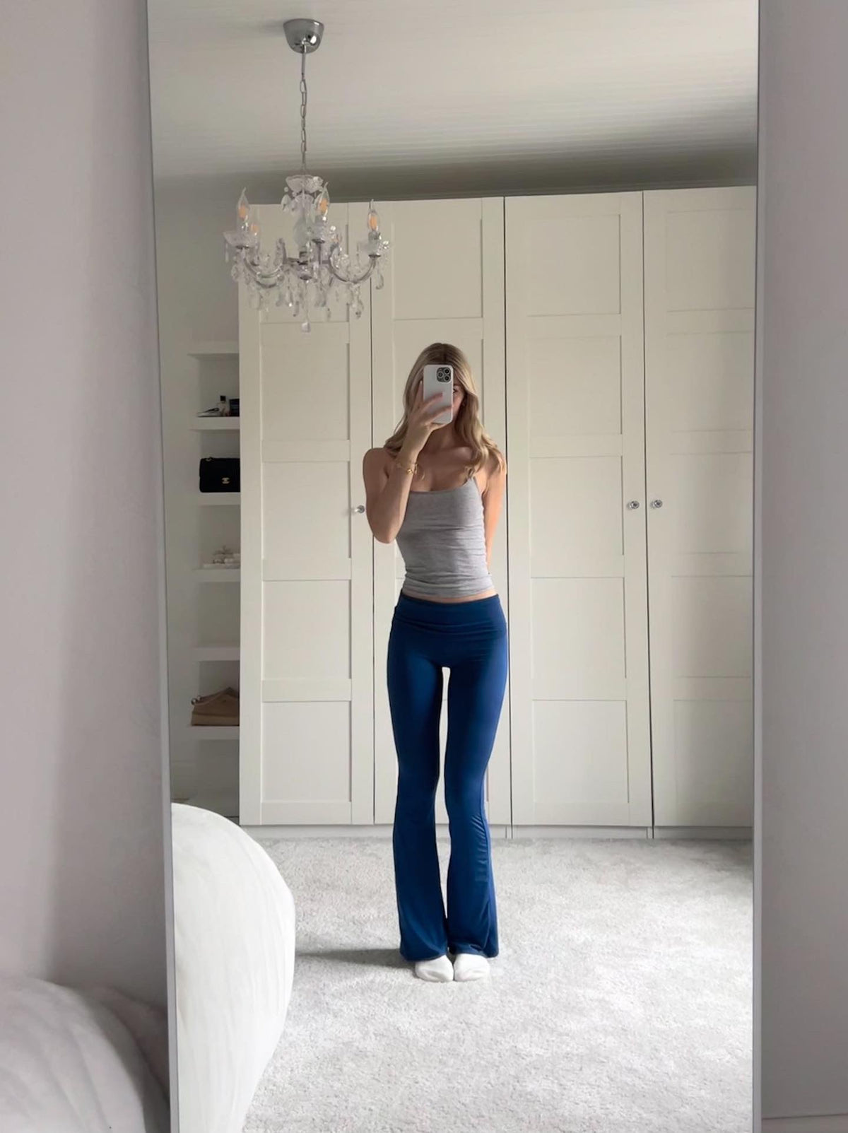 Evia Pantalon Évasé (Bleu Marine)