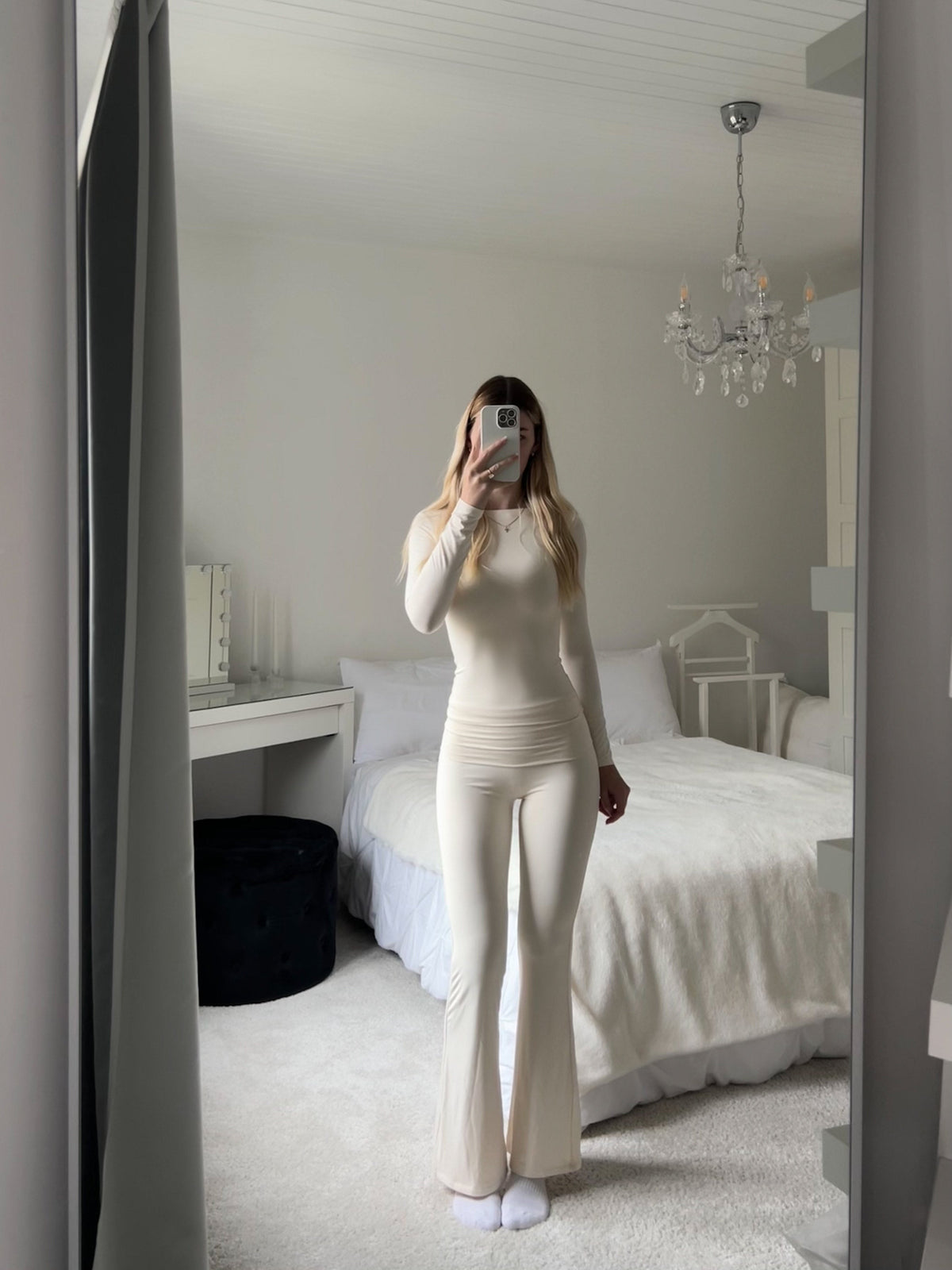 Bambou Evia Pantalon Évasé (crème)