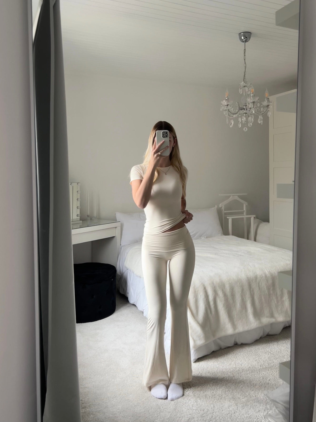 Bambou Evia Pantalon Évasé (crème)